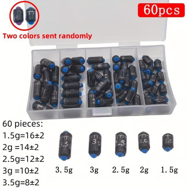 TEMU Sinkers For - Assorted Weights (1.5g-3.5g), 30/60pcs , For & Angling