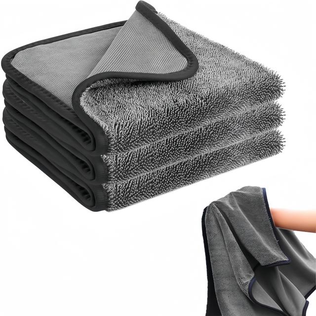 TEMU 3pcs Super Absorbent Microfiber Bath Towels: Car, Home, Office, And Outdoor Cleaning