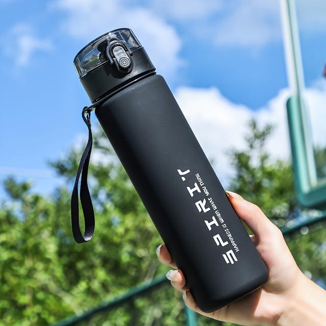 TEMU 800ml Gradient Water Bottle With Measurement Marks, Leak-proof Large Capacity Sports Hydration For Summer Outdoor Activities - 4 Stylish Designs