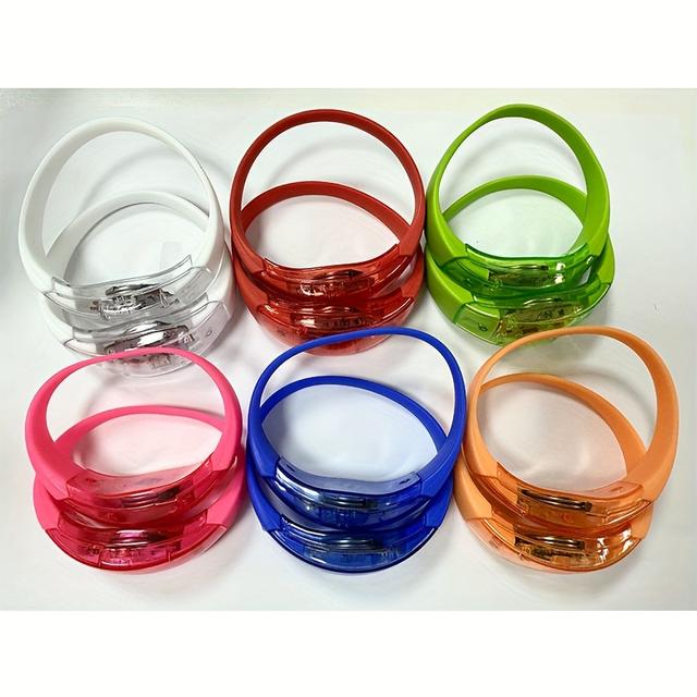TEMU Reactive Led Wristwearglow-in-dark Silicone Bands With Flash For Runners, Events & Boosters