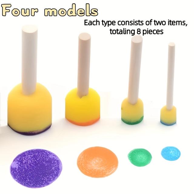 TEMU Ett set med svampstämplar för konstnärlig målning | Ritningspräglingspinnar | Verktyg för graffiti-material | Olika storlekar för konst och hantverk, för heminredning och presenter, med mönster