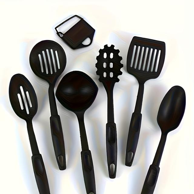 TEMU 6pcs Kitchen Utensils Spatula Set, Pan Heat-resistant Kitchenware, Equipped With Soup Spoons And Strainers, Kitchen Cooking Utensils