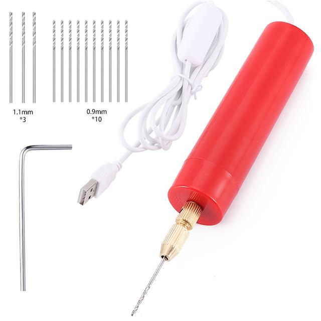 TEMU Mini Electric Drill Usb-powered Pearl Handheld Drilling Pen With Grinding Function