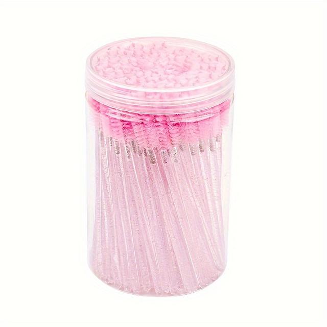 TEMU Eine Flasche mit 40 Einweg-Wimperntuschepinseln mit Behältern, Reise-Augen-Schwarzpinsel, Augen-Make-up-Zubehör, Wimpernverlängerungspinsel, Augenbrauenpinsel