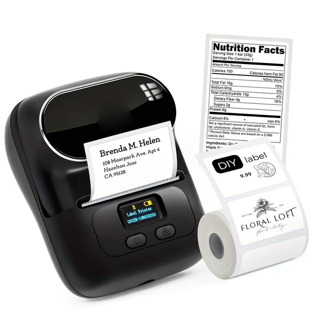 TEMU Label Makers - Barcode Label Printer Wireless Portable Thermal Printer For Small Business, Address, Logo, Clothing, Mailing, Sticker Printer For Phones & Pc, Black Itari M110 Printer Day Gift