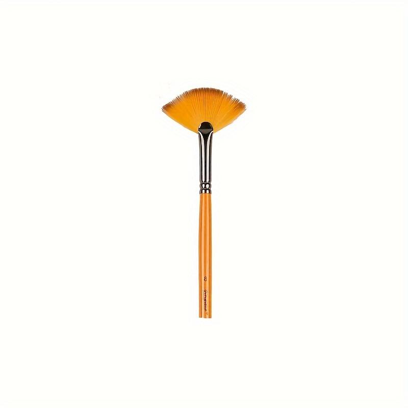 TEMU Pottery Soft Hair Fan-shaped Brush - Lightweight Wooden Diy Ceramic Painting Brush For Large-area Coloring, Glaze Hydration Tool, Water Absorption,