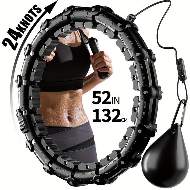 TEMU 24 Węzły 2w1 Obroża do Odchudzania – Zdejmowana Obroża Fitnessowa, Obracająca się Stopniach Piłka z Ubojem dla Jogi i Fitnessu Idealna dla Dorosłych