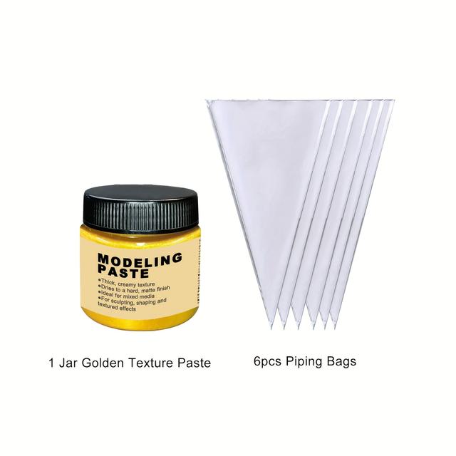 TEMU 1pc/7pcs Metallic Golden Modeling Paste | 100g/3.53oz For Art Paint, 3d Texture Sculpting Paste, Suitable For , Essential For Artists