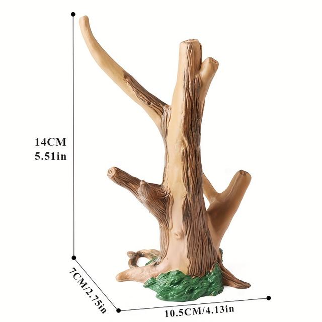 TEMU Figurine de Souche d'Arbre Miniature - Ornement de Jardin en PVC, Marron /Vert, Parfait pour de Micro Train & Tables de Sable