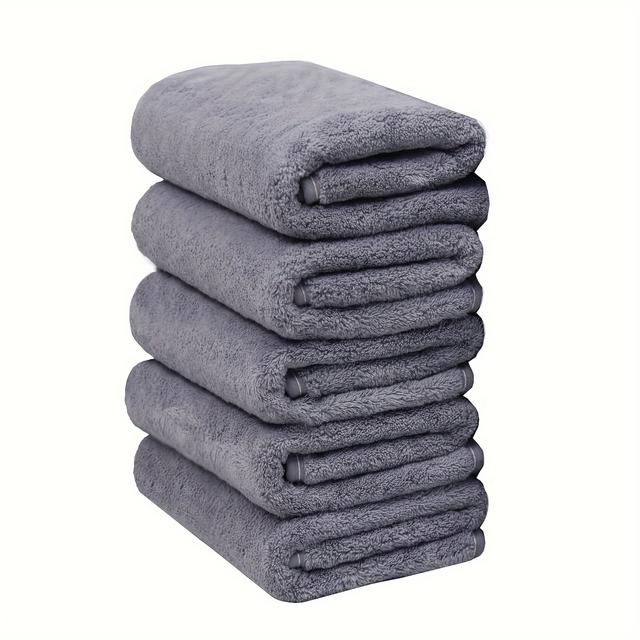 TEMU & Absorbent Hand Towel Set 5pcs - Perfect For Bathroom, Gym, Hotel & Spa - Durable, Contemporary Design