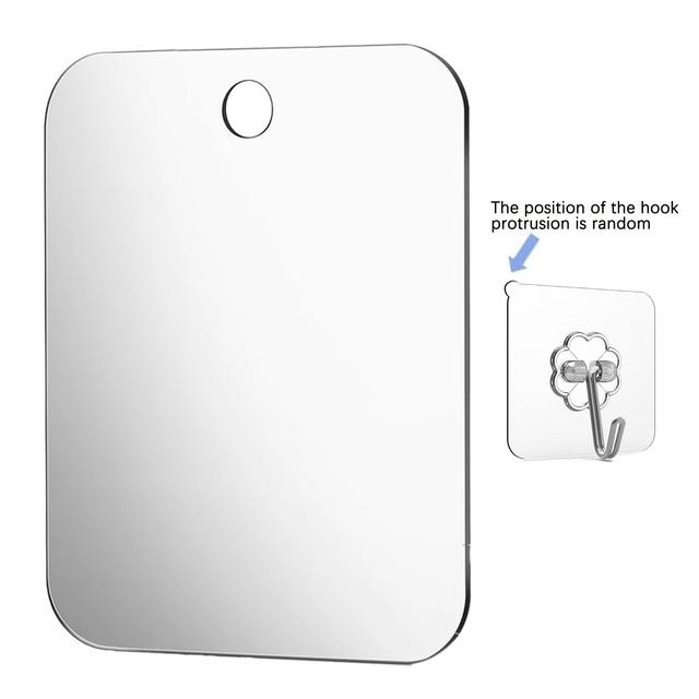 TEMU Upgraded Mirror With Technology, Portable Hanging Bathroom Shower Mirror Suitable For Wall-mounted Or Handheld Use, Frame & Coating Mirror For Home, Travel, Shower - System Fogging