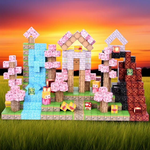 TEMU A Set Of 100 Magnetic Building Blocks That Allows You To Create A -tale-like Magical World, Unlocking Shapes. Stem Sensory Toys Make Great Christmas, Birthday, Or Back-to-school Gifts