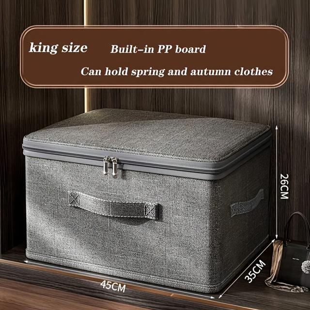 TEMU Large Capacity Folding Storage Box With Lid, Foldable Closet Organizer Box For Home, Clothes And Bedding Storage Organizer, Under-bed Storage