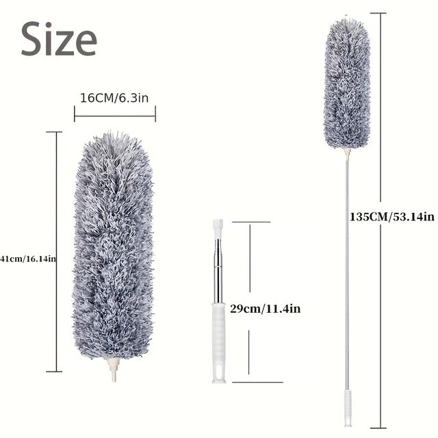 TEMU Mikrofibra do kurzu - Elastyczna głowica, zmywalna i wielokrotnego użytku, idealna do wysokich sufitów, salonów, sypialni, łazienek, pojazdów i przestrzeni zewnętrznych - Nie wymaga baterii