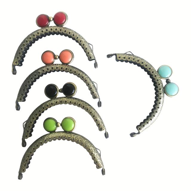 TEMU 5pcs Vintage Kiss Lock Clasps For Diy Purse Making - Assorted Colors (for Handmade Wallets, Women's Bags & Purses) - Kiss Lock Snap Clasp For Wallet Frames, Crafting Supplies, Diy Wallet Making