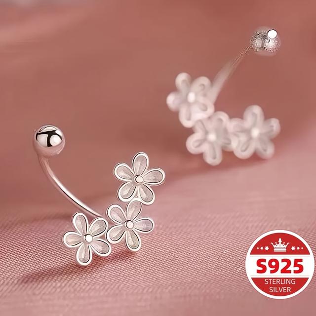 TEMU S925 Sterling Silver Stud Earrings Are , Exquisite And Versatile, Simple And Fashionable, And Are Suitable For Daily Wear Or Parties. Are A Valentine's Day Gift For Women.