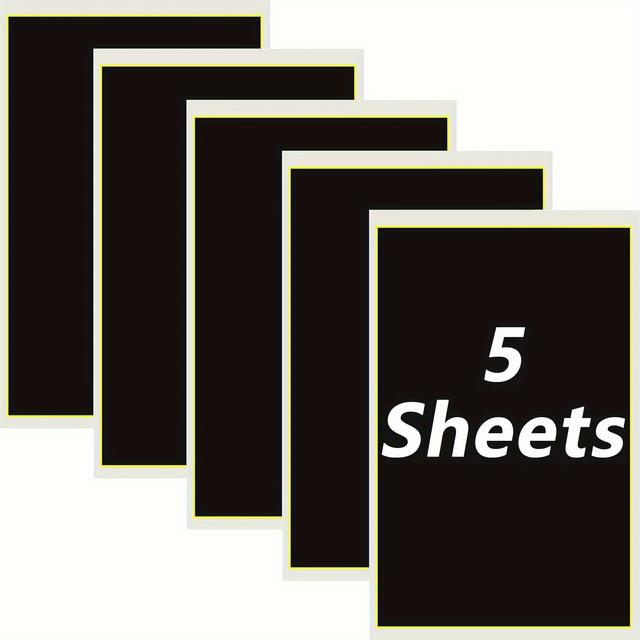 TEMU Schwarzes Lasergravur-Markierungspapier, 5 Blätter (14,2" x 9,4" / 24x36 cm), farbiges Bastelmaterial für Glas, Metall & Keramik – DIY-Kunstprojekte, ohne Strom oder Batterien erforderlich