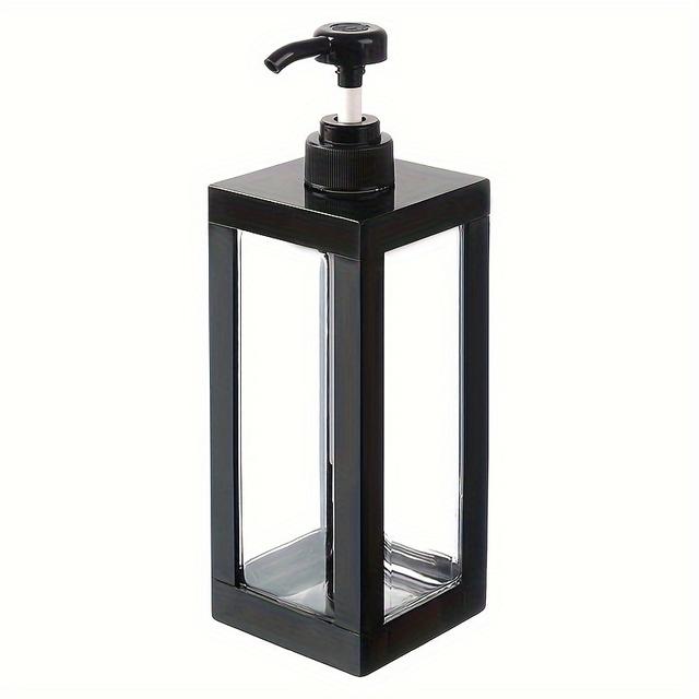 TEMU 1000ml Square Pump Dispenser Bottle - Fragrance-free Plastic For Shampoo, Body Wash & Lotion - Bathroom