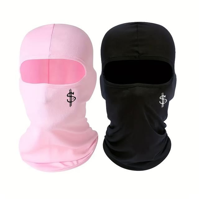 TEMU Musion, 2 шт., унісекс, пилозахисна балаклава з принтом доларів, дихаюча маска для лиця, підходить для щоденного використання, подорожей на відкритому повітрі та катання на лижах