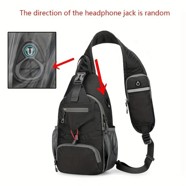 TEMU 1pc Outdoor Lightweight Chest Bag, Multifunctional Crossbody Bag With Shoulder Strap For Travel, Mountaineering, And Hiking