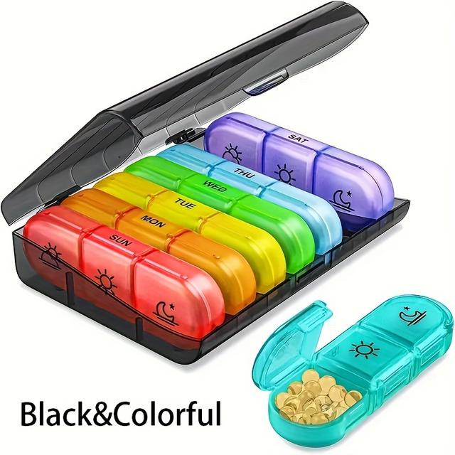 TEMU A Box With 21 Compartments For , Portable Plastic Organizer., Small Pill Box