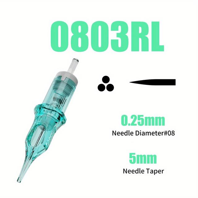 TEMU Dragonhawk Alpha Series 20pcs Tattoo Cartridge Needles - Smooth Reliable & - Durable Stainless Steel, Sharp Tips For Long- & Reduced Bleed - Ideal For & Beginners - High-quality Body Art Design