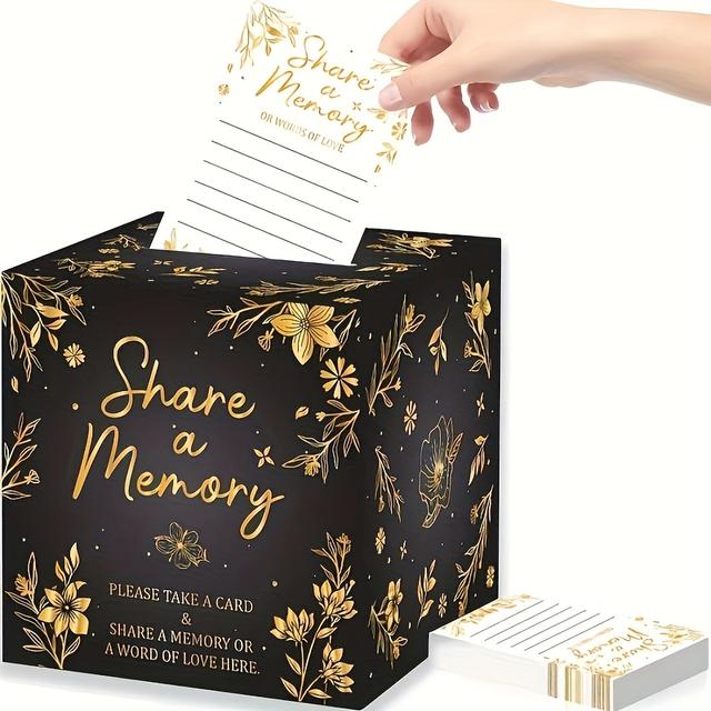TEMU A Creative Card Box With 20 Memory Cards, Suitable For Weddings, Funerals, Graduation Season, And Back To