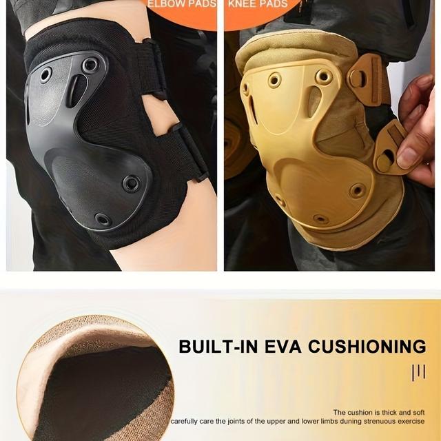 TEMU وسادات ركبة رياضية خارجية، معدات رياضية خارجية حزام كتف قابل للتعديل وسادة جل أسود