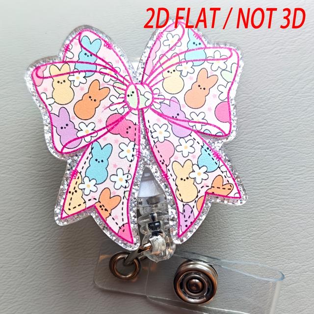 TEMU [2d Flat]1pc Fun Creative Badge Reel, Retractable Lightweight Name Badge Holder With Waist Clip, Suitable For Nurses, Staff, Doctors, Nursing | Id Retractable Holder