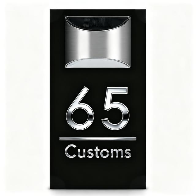 TEMU Solar- Custom Led Address Plaque With Ized Name & Number - Self-lit Outdoor House Number Sign, Durable Plastic Wall-mounted Houseplate For Door, Apartment, Business, Garden - (no Wiring)
