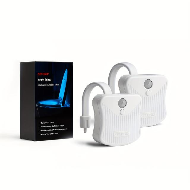 TEMU Setonr 3-Stufen Helligkeit - 16 Farben Bewegungsmelder Toilettenlicht Innenbeleuchtung LED Nachtlicht für Toilettenschüssel Weihnachtsgeschenk