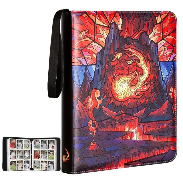 TEMU Sammlermappe für Sammelkarten mit 900 Fächern, ein Album mit 50 herausnehmbaren Hüllen, geeignet für Standardkarten, eine 9-Fächer TCG Sammelkarten Display Aufbewahrungstasche