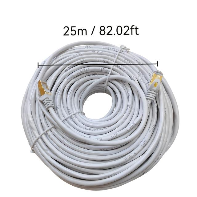 TEMU Ethernet-Kabel 82ft/98ft/131ft/164ft Goldbeschichtete Abschirmungsschale Stecker Hochgeschwindigkeits-LAN-Netzwerkkabel, CAT6 Patchkabel mit RJ45-Stecker für PC/Router/Modem/