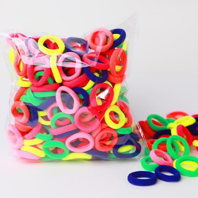 TEMU 200pcs Soft Seamless Mini Hair Bands | Cute Mixed Color Hair Rings For Women, Elastic Hair Ties Suitable For Daily Use
