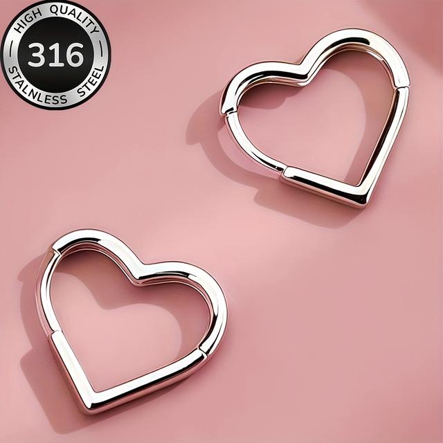 TEMU Magas minőségű rozsdamentes acél női fülbevaló, kényelmes , kifinomult és sokoldalú, egyszerű divatos szív alakú lógó fülbevaló mindennapi vagy parti használatra - Tökéletes Valentin-napi ajándék