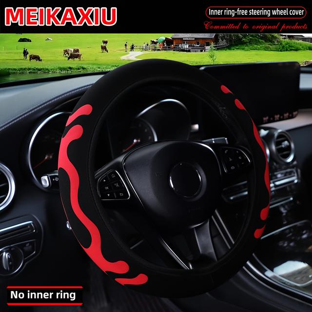 TEMU 1pc Diving Material 3d Foam Artistic Comfortable Elastic Car Steering Wheel Cover Without Suitable For -15 Inch Car Decoration Supplies Women's