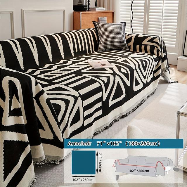 TEMU 1pc de sofá de estilo Boho, de sofá anti arañazos de mascotas, Y de sofá antideslizante Protector de muebles, para decoración de dormitorio salón hogar de sofá manta de sofá manta de sofá