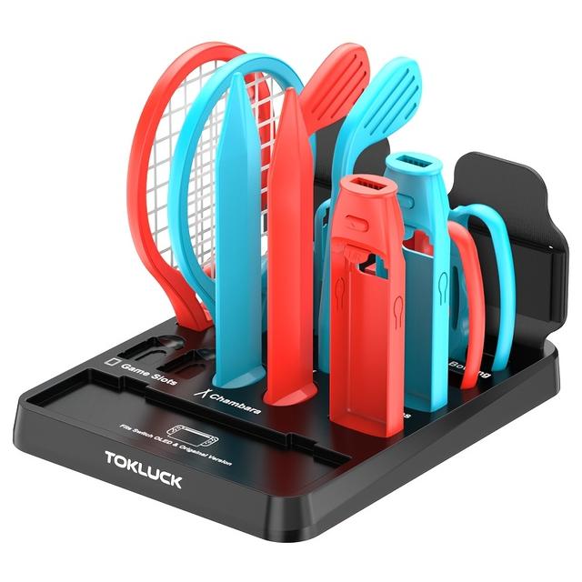 TEMU Wielofunkcyjny zestaw sportowy 15-w-1 do Switch, organizer na biurko, pełny zestaw akcesoriów sportowych do Switch Sports, kompatybilny z wersją OLED, akcesoria do gier