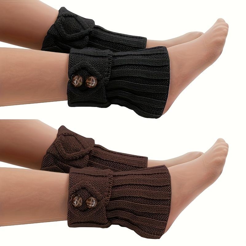 TEMU 2 /4 de Calcetines de Mujer, Calcetines Cortos para Calentar las Piernas, Calcetines Cortos para Calentar las Piernas con Diseño Apilado, Regalos de Navidad para Adolescentes para el Invierno