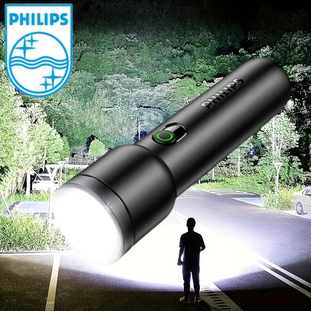 TEMU Adjustable Focus Flashlight, Portable With Usb-c Charging, Flashlight With 5 : High/low/side Light/strobe/sos, Suitable For Indoor And Outdoor Use (camping, Hiking, And Emergencies).