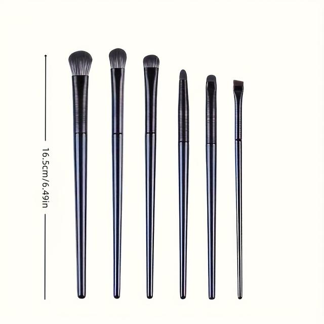 TEMU Zestaw 6 pędzli do makijażu oczu z miękkim włosiem, odpowiedni do precyzyjnego makijażu oczu, zawiera narzędzia do korektora, eyelineru i cieni do powiek dla łatwej aplikacji