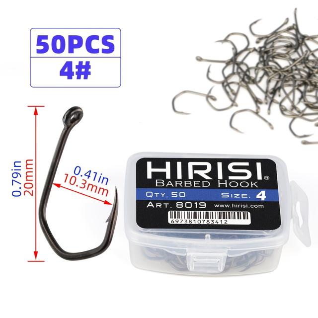 TEMU 50 szt. Haków do wędkowania z kolcami, haków z ostrzami, powłoka PTFE, wysokowęglowe haki z oczami ze stali nierdzewnej 8019