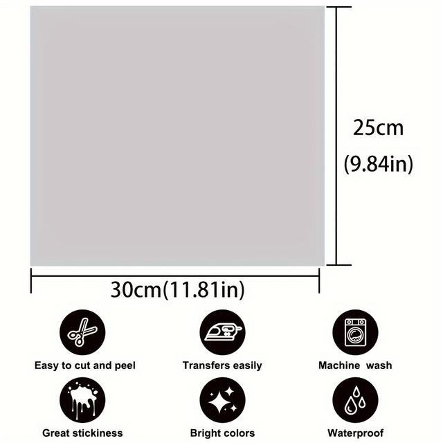 TEMU 10pcs Of 9.84 Inches X Inches Reflective Vinyl Material, Silver-gray Heat Transfer Film, Suitable For T-shirts, Clothing, And Backpacks, Easy To Cut And Letter