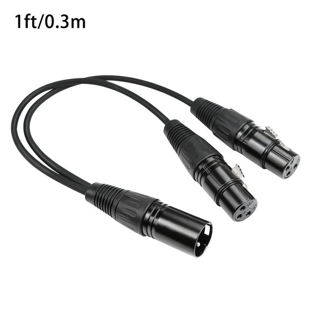 TEMU I-zclive Xlr Splitter Cable Male To Dual Female - Professional Audio Y-cable With Xlr Connectors, Patch For Mixer, Speaker, Sound Board, Microphone Splitter Adapter