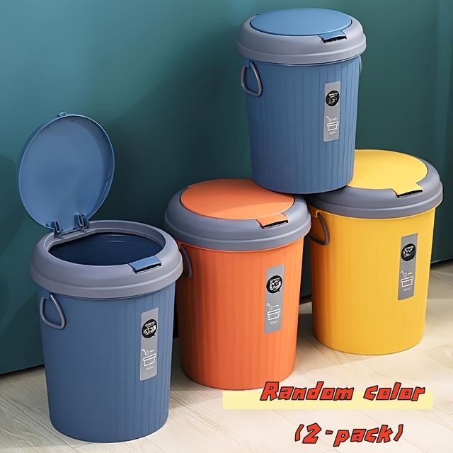 TEMU Dva velkokapacitní odpadkové koše v severském stylu s výklopnými víky - pachotěsné těsnění, určené pro použití v kuchyni, koupelně, ložnici a obývacím pokoji s mechanismem Push-Top