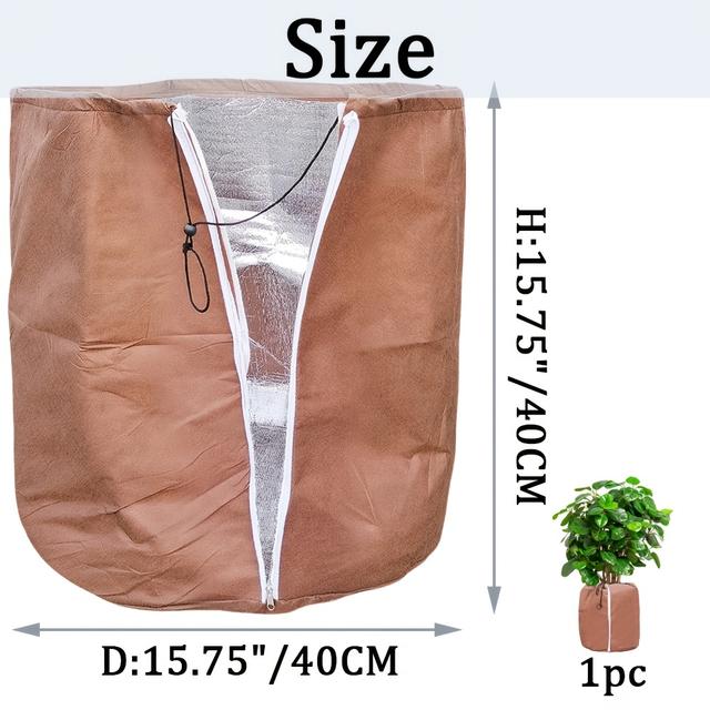TEMU 1 Stück Frostschutz-Winterabdeckung für Topfpflanzen, Sträucher & Obstbäume – Robuste Allwetter-Schutzhülle mit Zugbandverschluss, Mehrere Größen (22,8x22,8x55,6 Zoll)