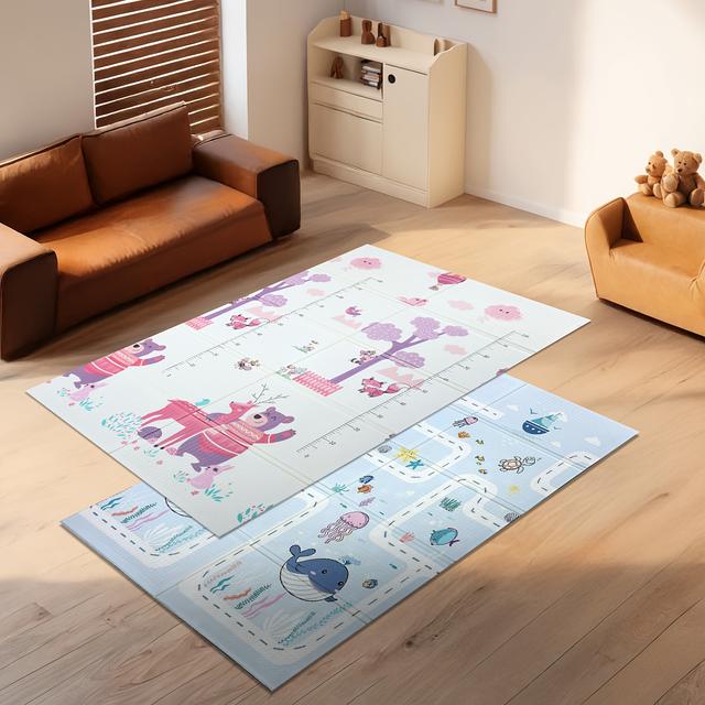 TEMU Double-sided Waterproof Baby Play Mat, Foldable Non-slip Foam Floor Mat, Christmas, Halloween, Thanksgiving, Easter Gift, Ideal For Baby Steps And Nursery Floor Decoration