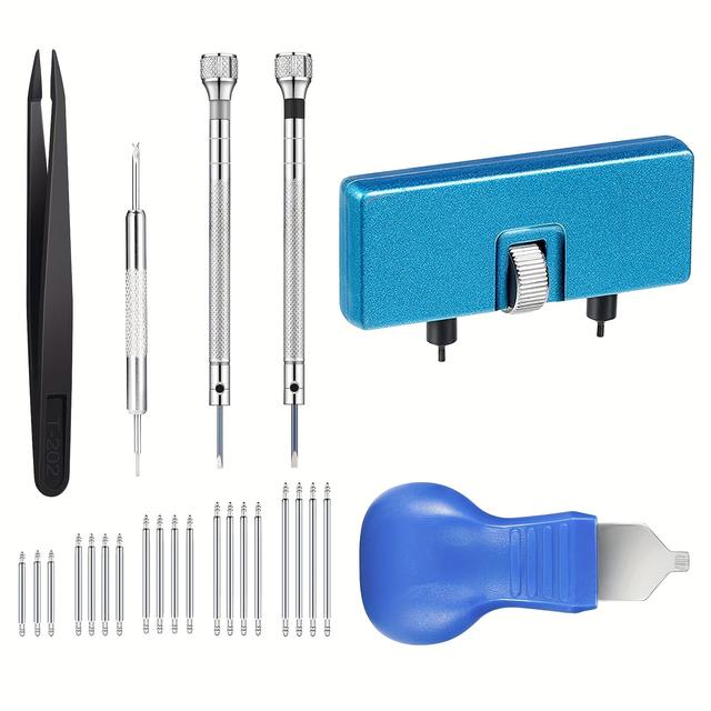 TEMU 26pcs Watch Repair Kit: Battery , Case & Back Removal Tools - Ideal For Diy Enthusiasts & Home , Watch Shell Fixer, Watch Shell