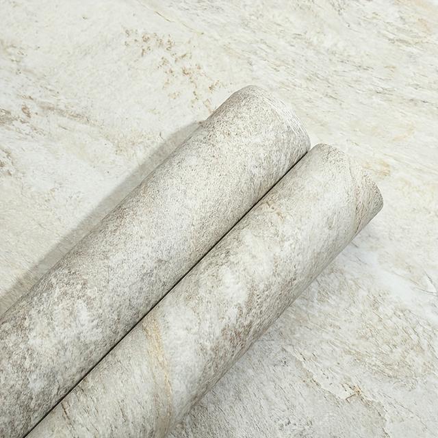 TEMU Vintage White Terrazzo Wallpaper - , Removable Contact Paper For Bedroom, Living Room, Bar, Dining Decor