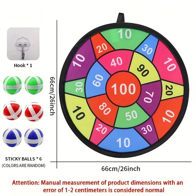 TEMU Large Sticky Balls - Educational Interactive Game For , Outdoor Activity With Color-coded Balls, Perfect For Halloween & Christmas Gifts, Kids Outdoor Play, Durable Textile Material